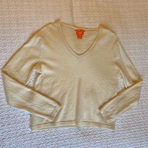 Joe Fresh 100% Cashmere Cropped V neck Sweater